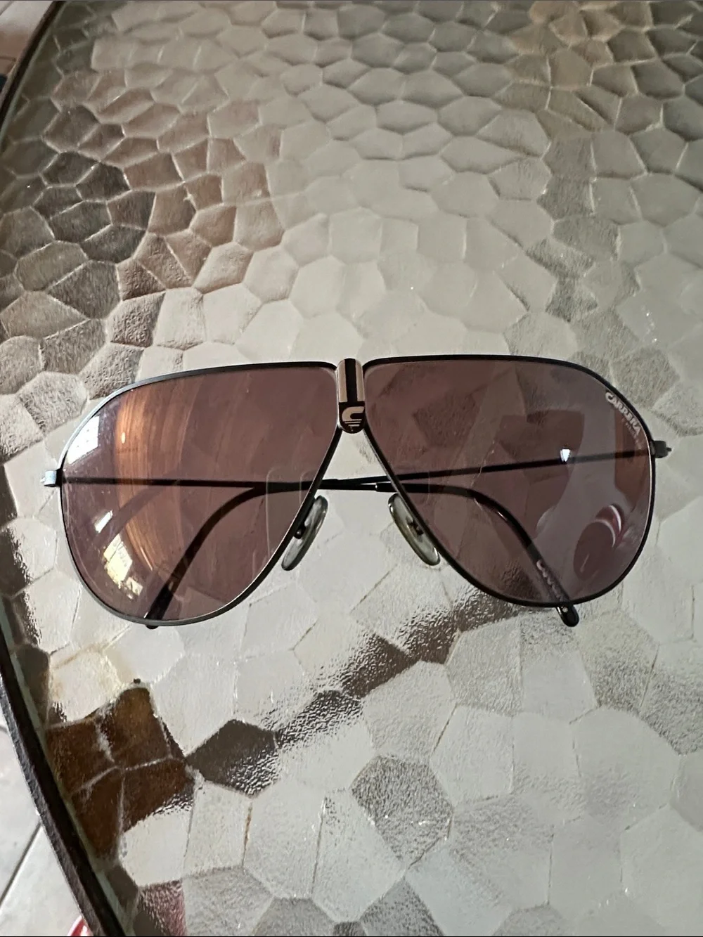 Vintage Carrera Vision 400 Aviator Sunglasses Black Frame